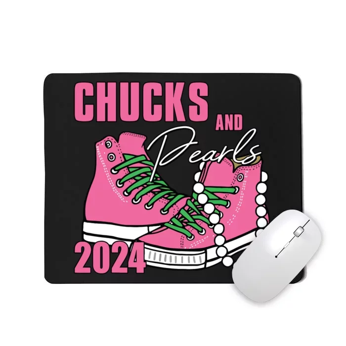 Chucks And Pearls Im With Her Kamala 2024 Mousepad