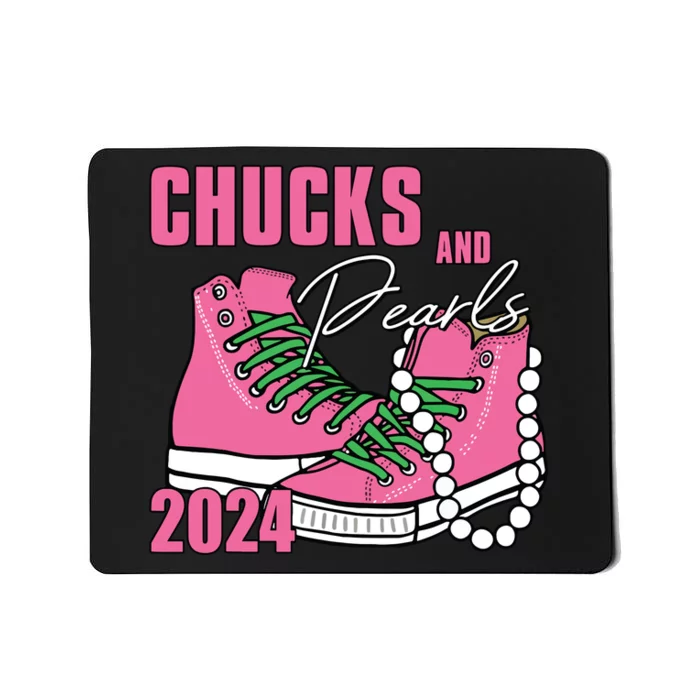 Chucks And Pearls Im With Her Kamala 2024 Mousepad