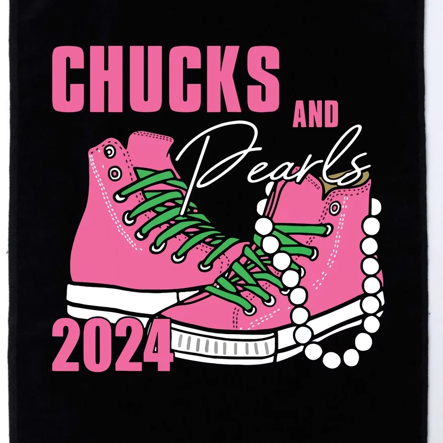 Chucks And Pearls Im With Her Kamala 2024 Platinum Collection Golf Towel