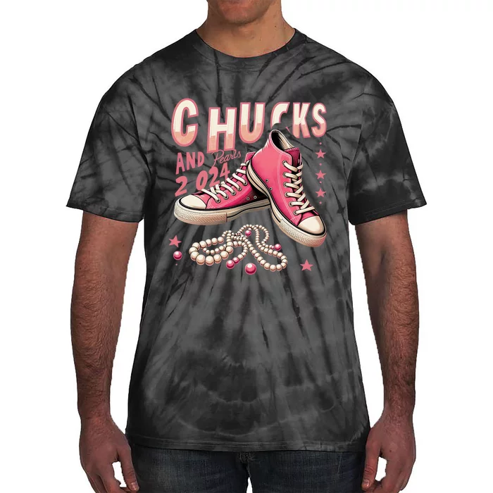 Chucks And Pearls 2024 President Election Day Kamala Harris Tie-Dye T-Shirt