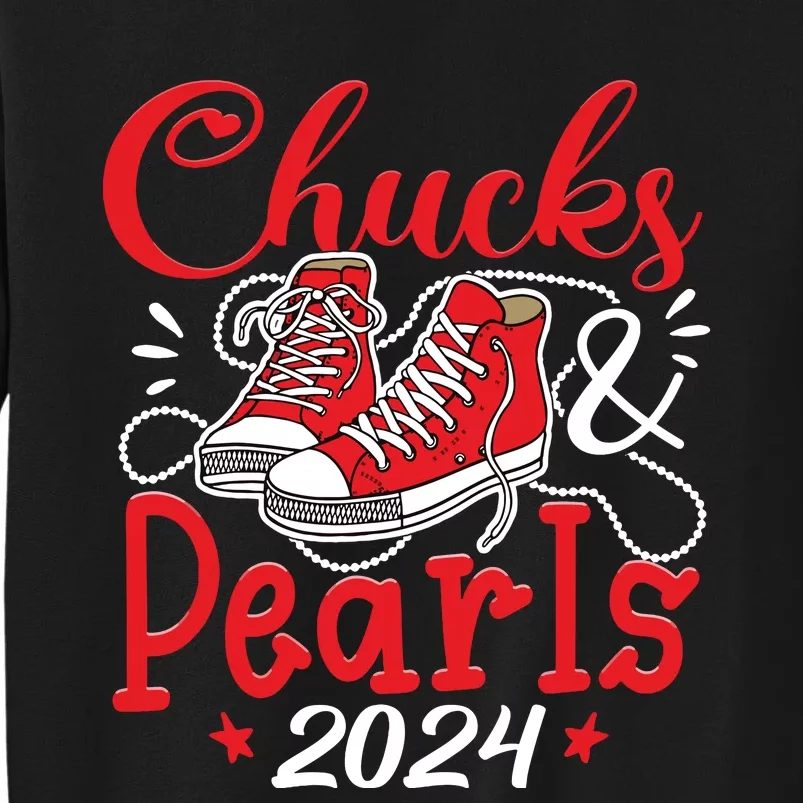 Chucks And Pearls Im With Her Kamala 2024 Sweatshirt