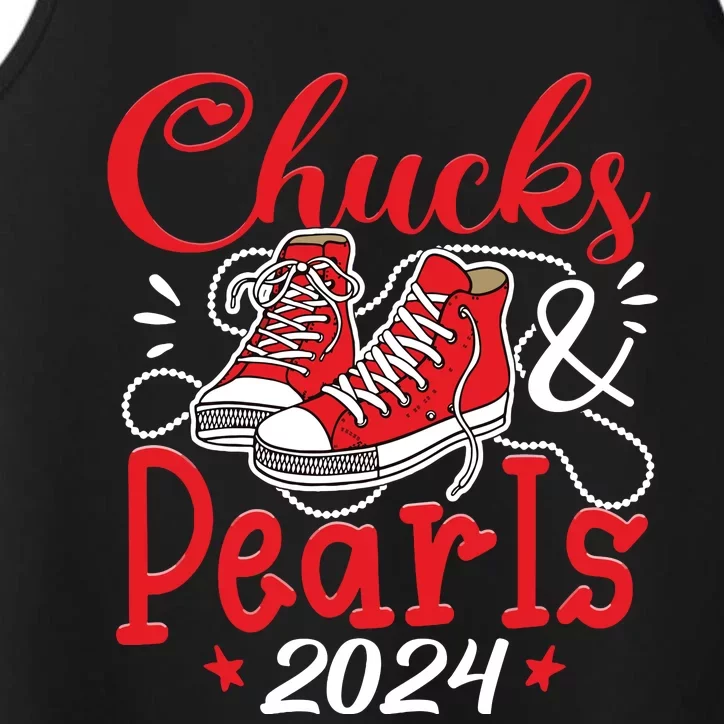 Chucks And Pearls Im With Her Kamala 2024 Performance Tank