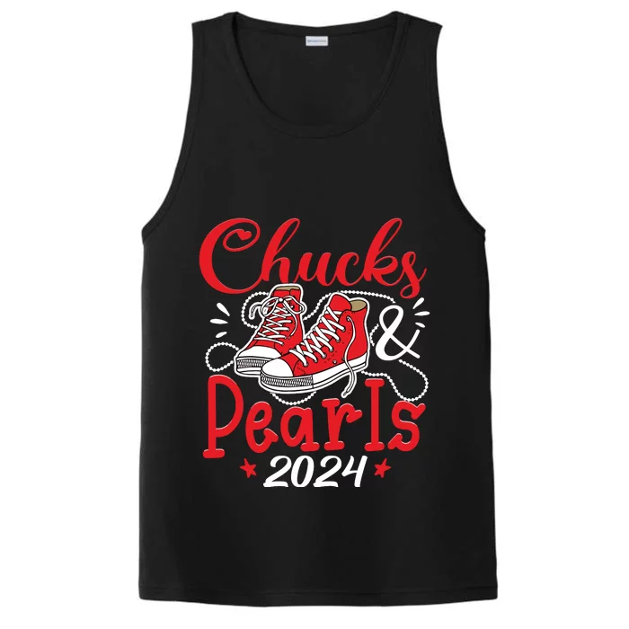 Chucks And Pearls Im With Her Kamala 2024 Performance Tank