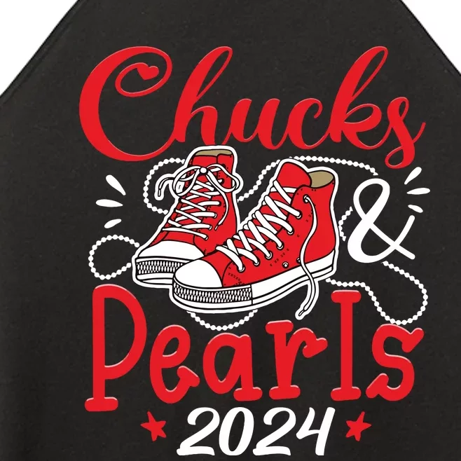 Chucks And Pearls Im With Her Kamala 2024 Women’s Perfect Tri Rocker Tank