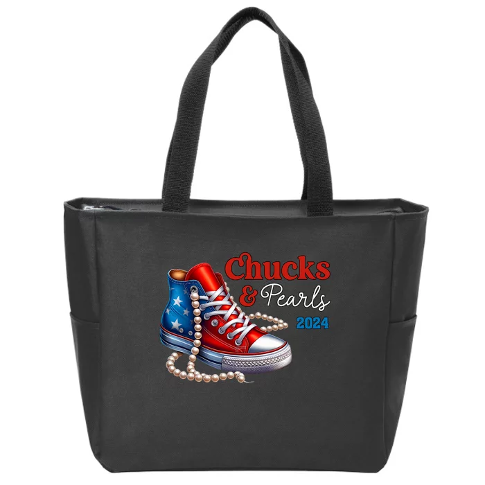 Chucks And Pearls 2024 IM With Her Kamala Zip Tote Bag