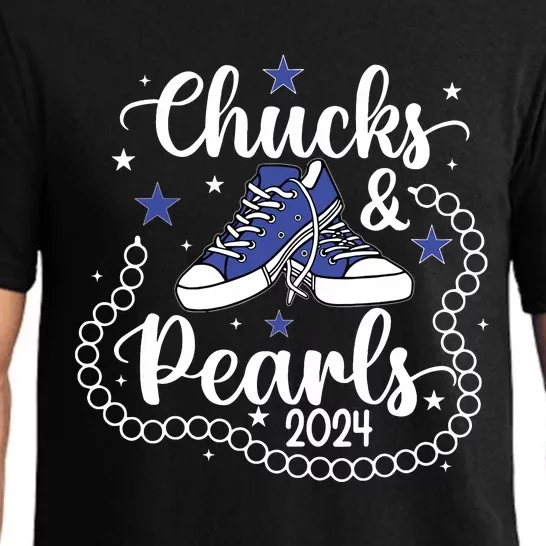 Chucks And Pearls Kamala Harris 2024 Meme Vote President Pajama Set