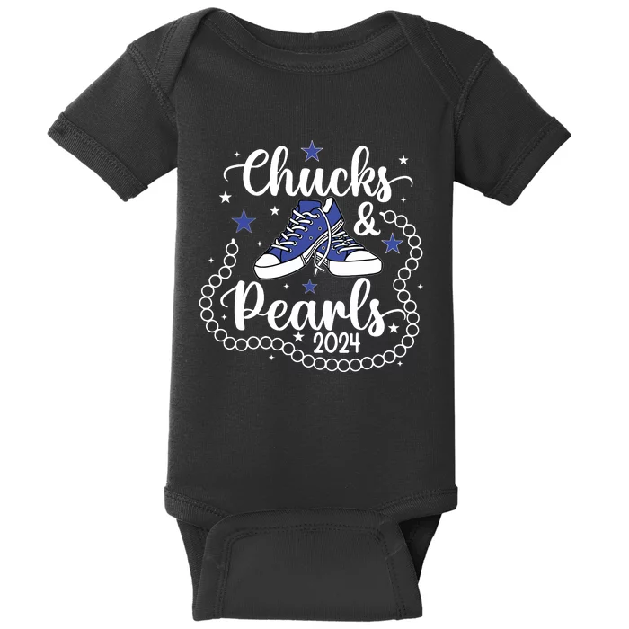 Chucks And Pearls Kamala Harris 2024 Meme Vote President Baby Bodysuit