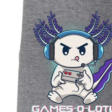 Cute Axolotl Playing Console Video Games Axolotl Gaming Doggie 3-End Fleece Hoodie