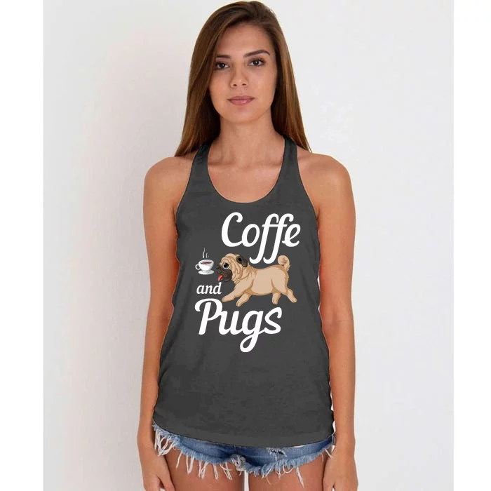 Coffee And Pugs Women's Knotted Racerback Tank