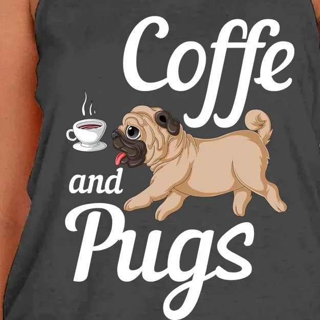 Coffee And Pugs Women's Knotted Racerback Tank