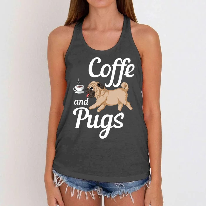 Coffee And Pugs Women's Knotted Racerback Tank