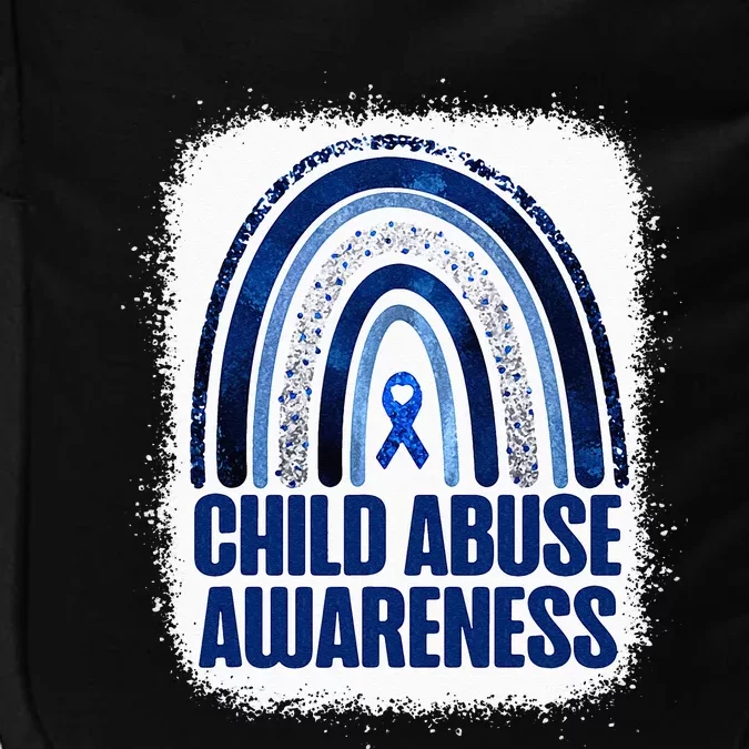 Child Abuse Prevention Awareness Blue Rainbow Bleached Impact Tech Backpack