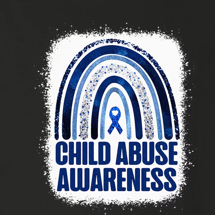 Child Abuse Prevention Awareness Blue Rainbow Bleached Toddler Long Sleeve Shirt