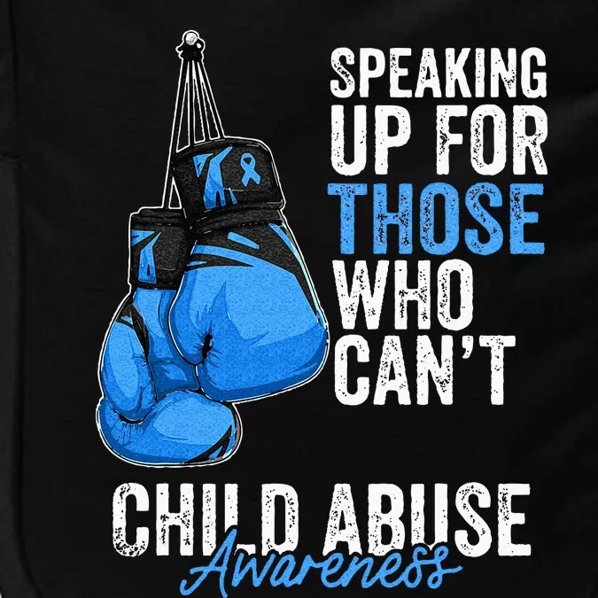 Child Abuse Prevention Awareness Boxing Gloves Blue Ribbon Impact Tech Backpack