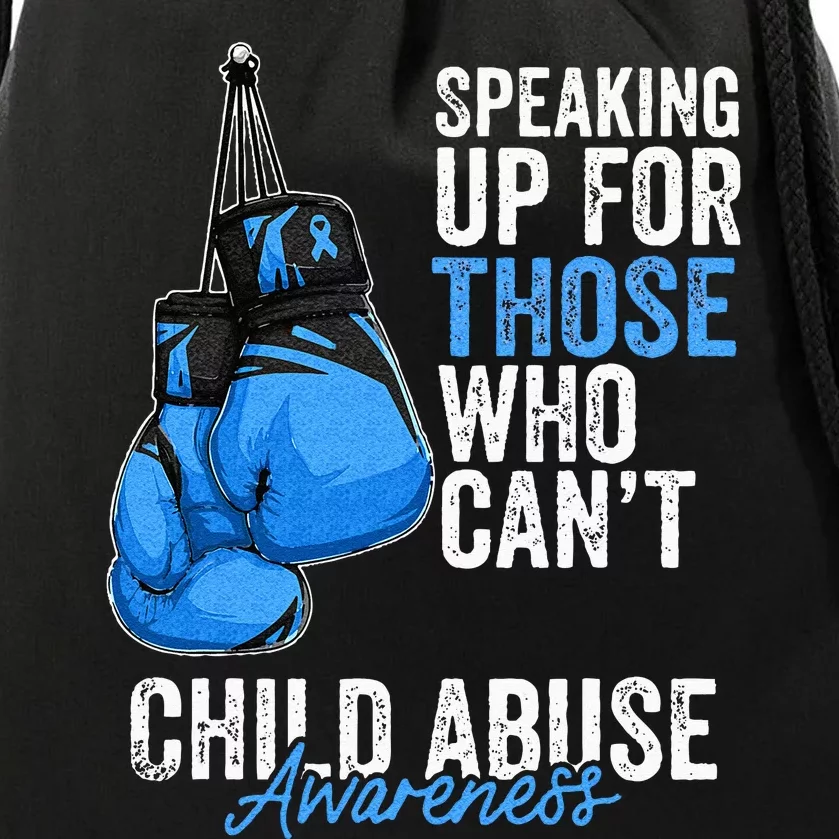 Child Abuse Prevention Awareness Boxing Gloves Blue Ribbon Drawstring Bag