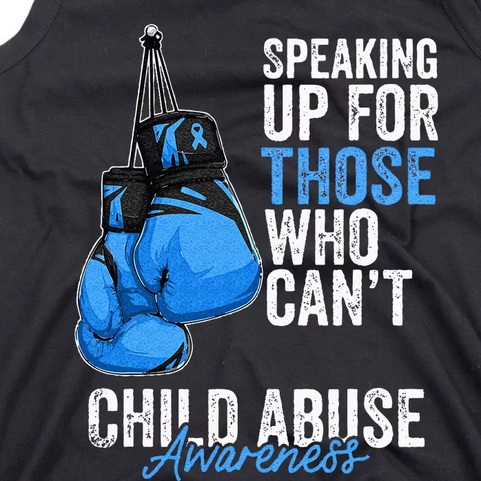 Child Abuse Prevention Awareness Boxing Gloves Blue Ribbon Tank Top