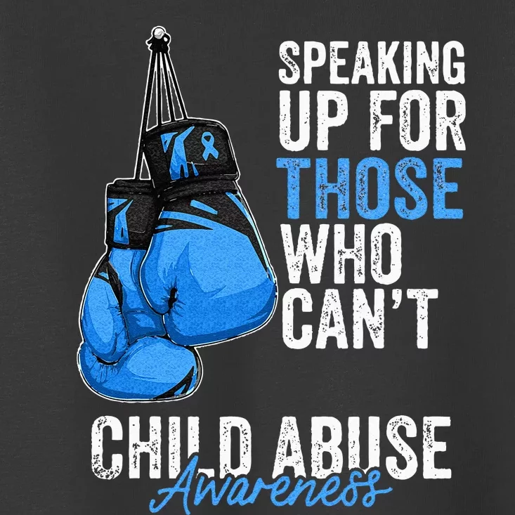 Child Abuse Prevention Awareness Boxing Gloves Blue Ribbon Toddler T-Shirt