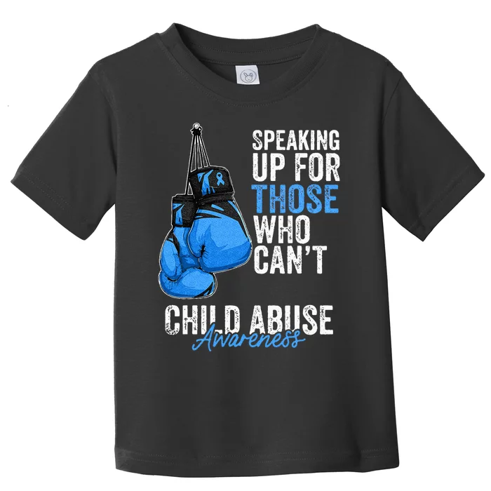 Child Abuse Prevention Awareness Boxing Gloves Blue Ribbon Toddler T-Shirt