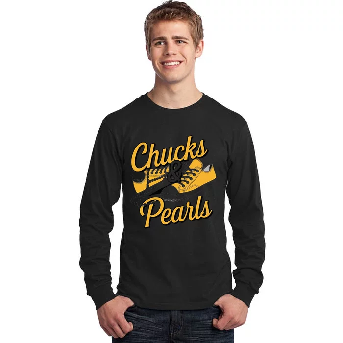 Chucks And Pearls For Women 2024 Tall Long Sleeve T-Shirt