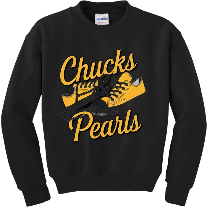 Chucks And Pearls For Women 2024 Kids Sweatshirt