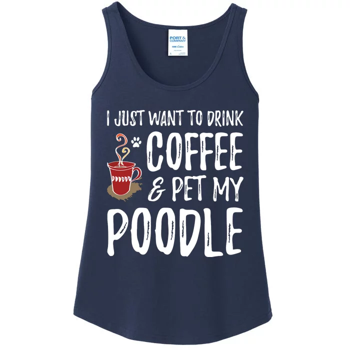 Coffee And Poodle For Poodle Dog Mom T Ladies Essential Tank