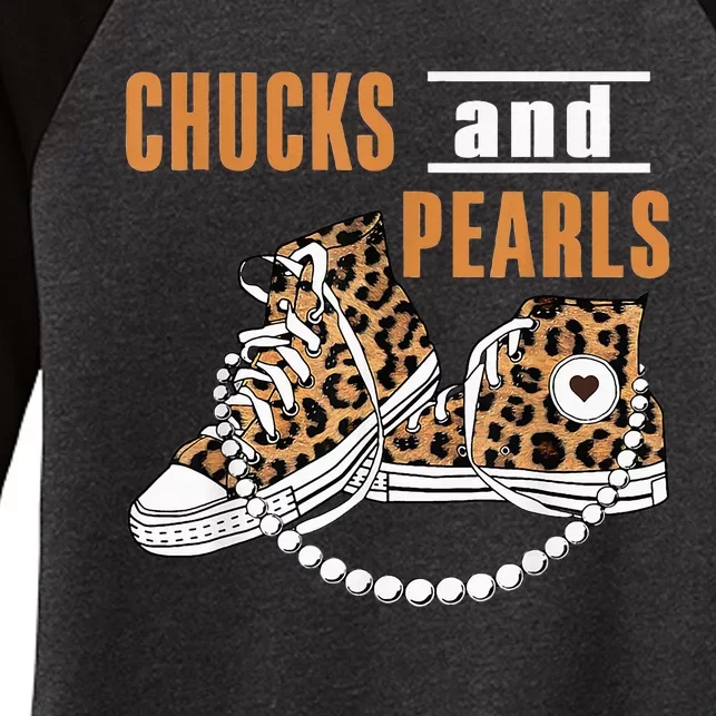 Chucks And Pearls Women's Tri-Blend 3/4-Sleeve Raglan Shirt