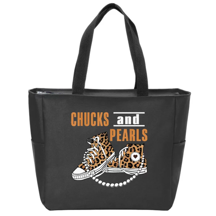 Chucks And Pearls Zip Tote Bag