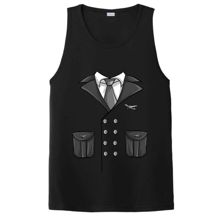 Cute Airline Pilot Halloween Costume Quick Aviators Gift Cool Gift Performance Tank