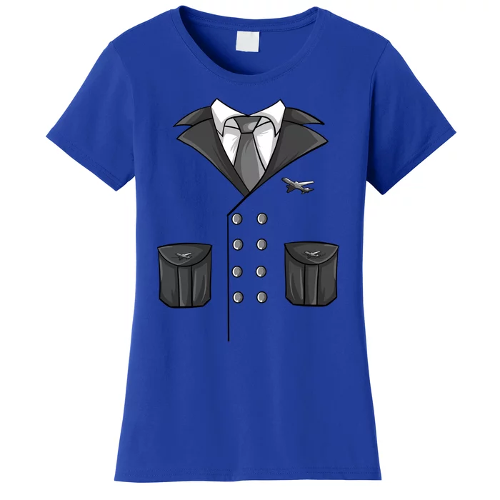 Cute Airline Pilot Halloween Costume Quick Aviators Gift Cool Gift Women's T-Shirt