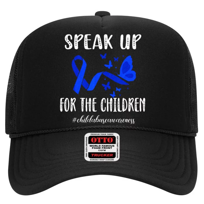 Child Abuse Prevention Month Child Abuse Awareness High Crown Mesh Trucker Hat