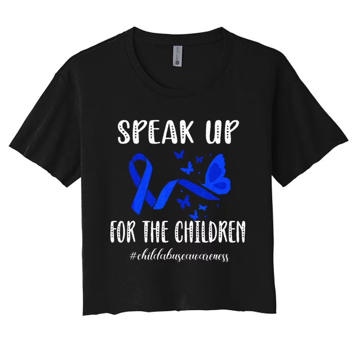 Child Abuse Prevention Month Child Abuse Awareness Women's Crop Top Tee