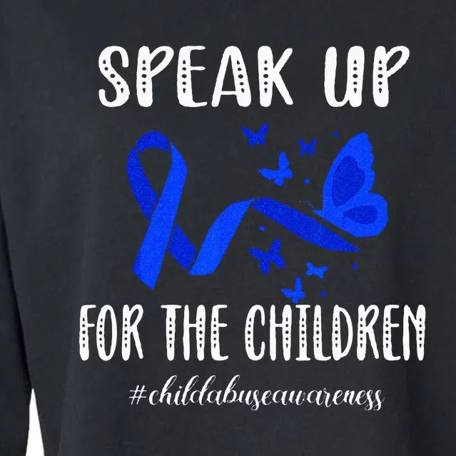 Child Abuse Prevention Month Child Abuse Awareness Cropped Pullover Crew