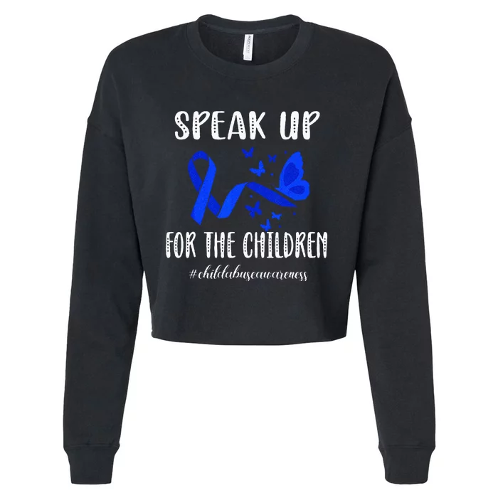 Child Abuse Prevention Month Child Abuse Awareness Cropped Pullover Crew