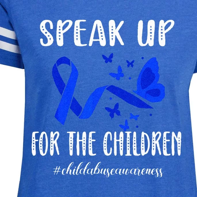 Child Abuse Prevention Month Child Abuse Awareness Enza Ladies Jersey Football T-Shirt