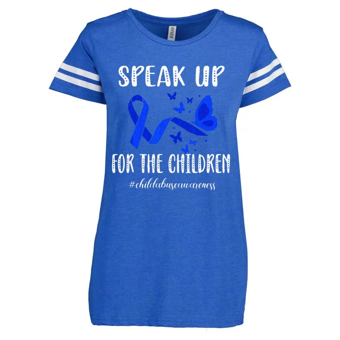 Child Abuse Prevention Month Child Abuse Awareness Enza Ladies Jersey Football T-Shirt