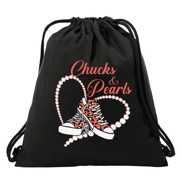 Chucks And Pearls 2024 IM With Her Kamala 2024 Drawstring Bag