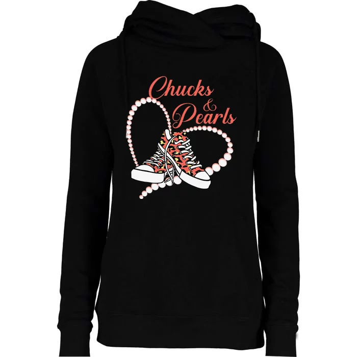 Chucks And Pearls 2024 IM With Her Kamala 2024 Womens Funnel Neck Pullover Hood