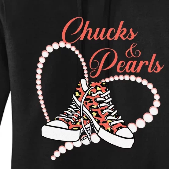 Chucks And Pearls 2024 IM With Her Kamala 2024 Women's Pullover Hoodie