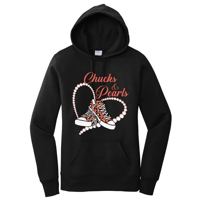 Chucks And Pearls 2024 IM With Her Kamala 2024 Women's Pullover Hoodie