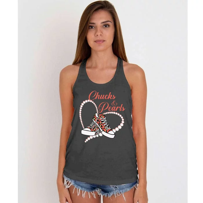 Chucks And Pearls 2024 IM With Her Kamala 2024 Women's Knotted Racerback Tank