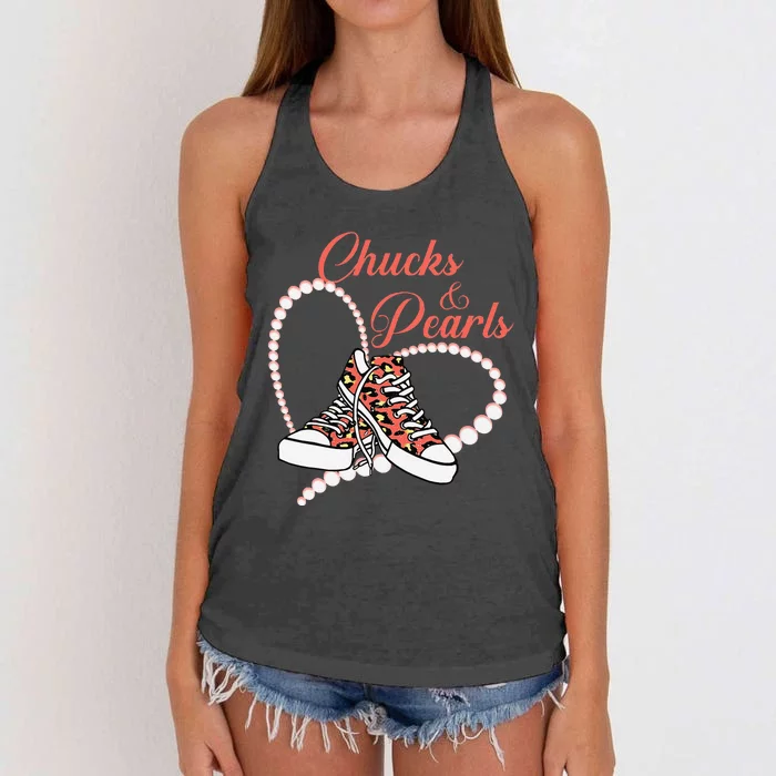 Chucks And Pearls 2024 IM With Her Kamala 2024 Women's Knotted Racerback Tank