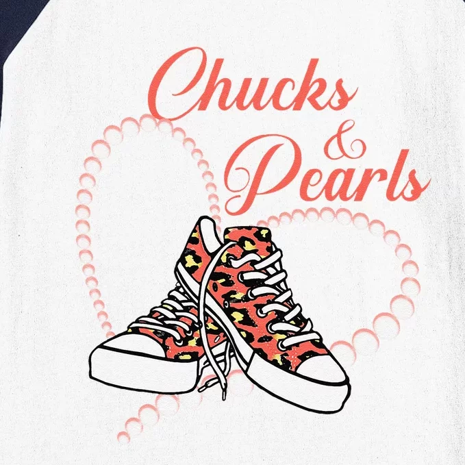 Chucks And Pearls 2024 IM With Her Kamala 2024 Baseball Sleeve Shirt