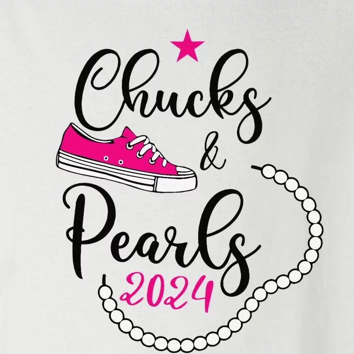 Chucks And Pearls 2024 Kamala Harris Toddler Long Sleeve Shirt