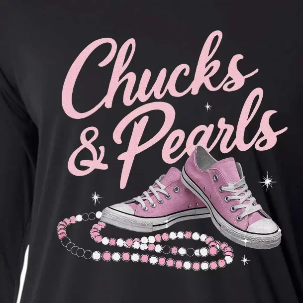 Chucks And Pearls 2024 Kamala Harris For President 47th Cooling Performance Long Sleeve Crew