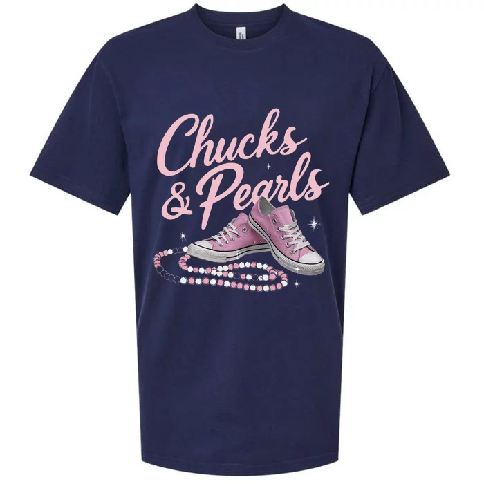 Chucks And Pearls 2024 Kamala Harris For President 47th Sueded Cloud Jersey T-Shirt