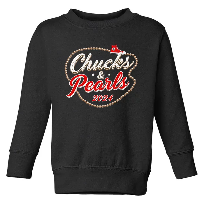 Chucks And Pearls For Women 2024 Toddler Sweatshirt