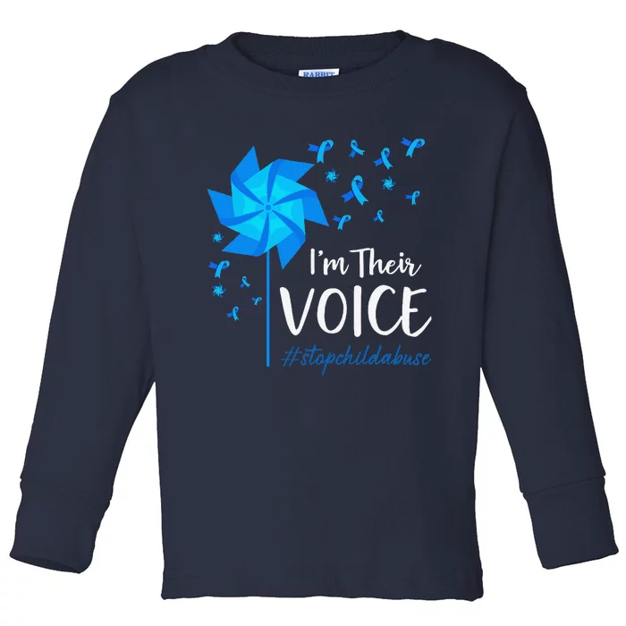 Child Abuse Prevention Awareness IM Their Voice Pinwheel Toddler Long Sleeve Shirt