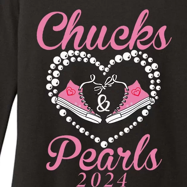 Chucks And Pearls 2024 Black History Chucks And Pearls Womens CVC Long Sleeve Shirt