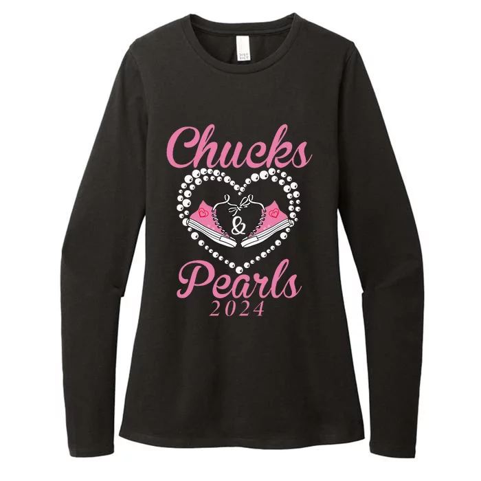 Chucks And Pearls 2024 Black History Chucks And Pearls Womens CVC Long Sleeve Shirt