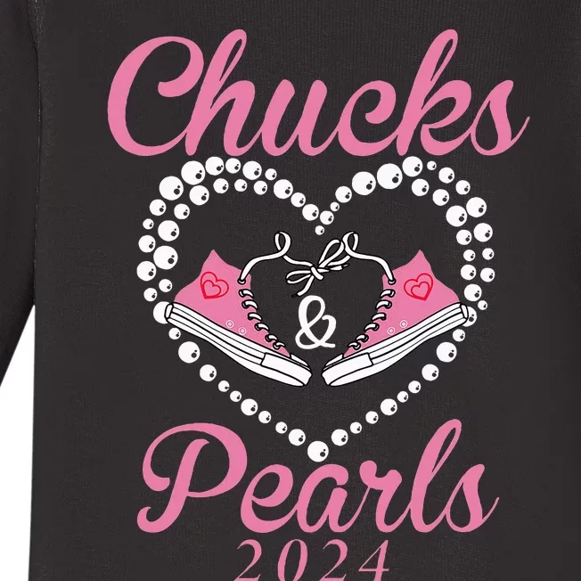 Chucks And Pearls 2024 Black History Chucks And Pearls Baby Long Sleeve Bodysuit